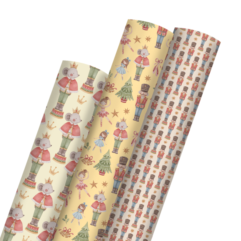 Nutcracker - Christmas Wrapping Paper Bundle (3 Rolls)