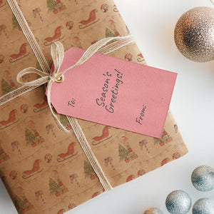 BoHo Christmas Tree & Sleigh | Kraft Wrapping Paper | Waterleaf Paper