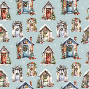 Decorated Christmas Doors - Wrapping Paper