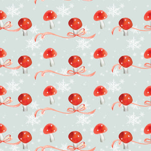 Mushrooms & Bows  - Wrapping Paper