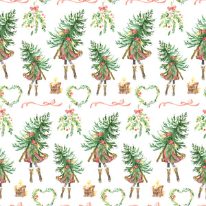 Christmas Girl & Tree - Wrapping Paper