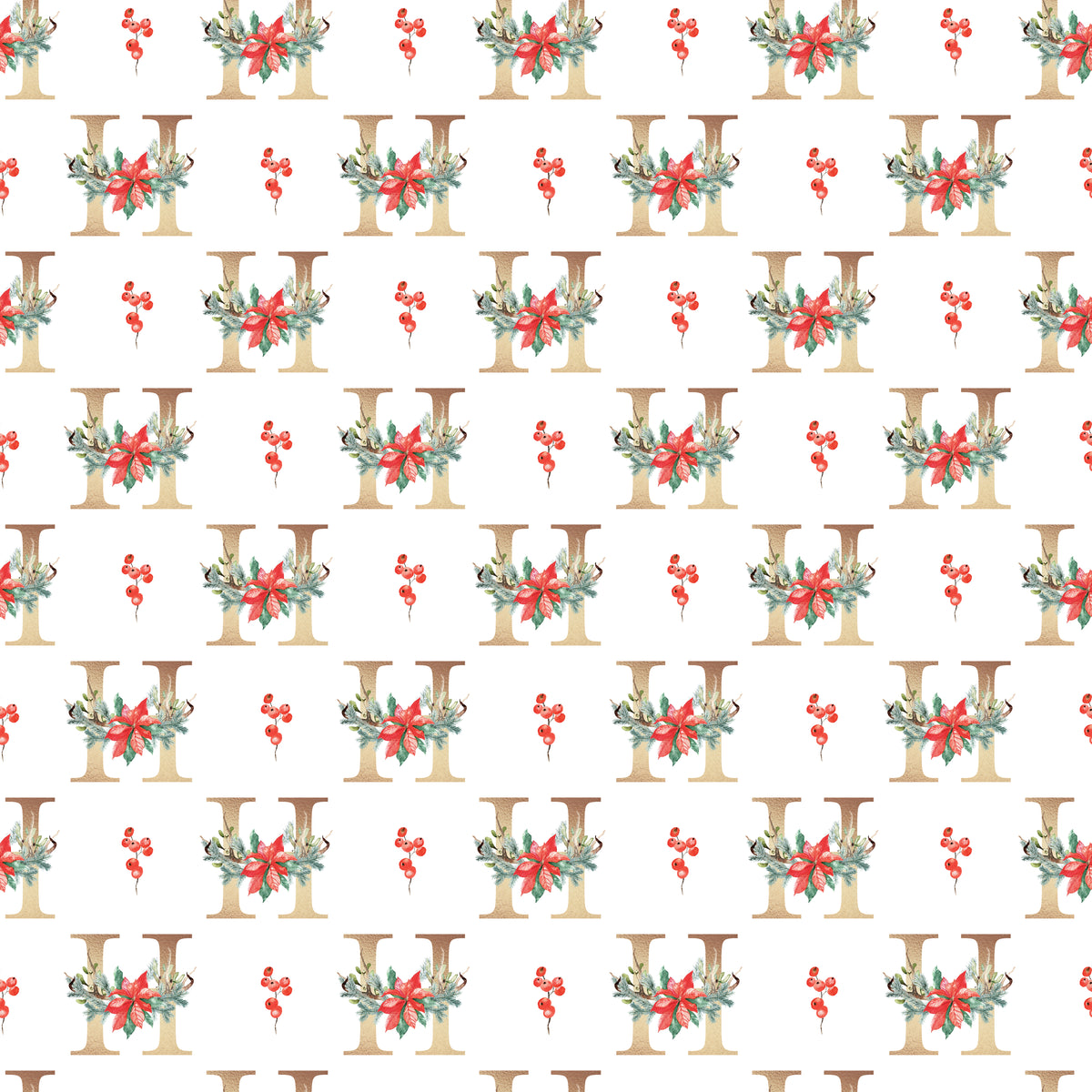 Christmas Monogram H - Wrapping Paper