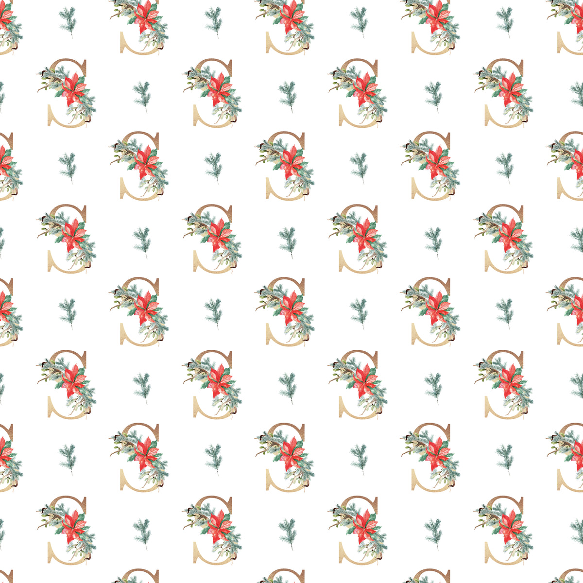 Christmas Monogram S - Wrapping Paper