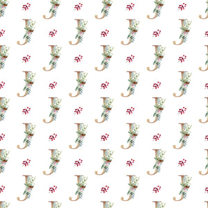 Christmas Monogram J - Wrapping Paper