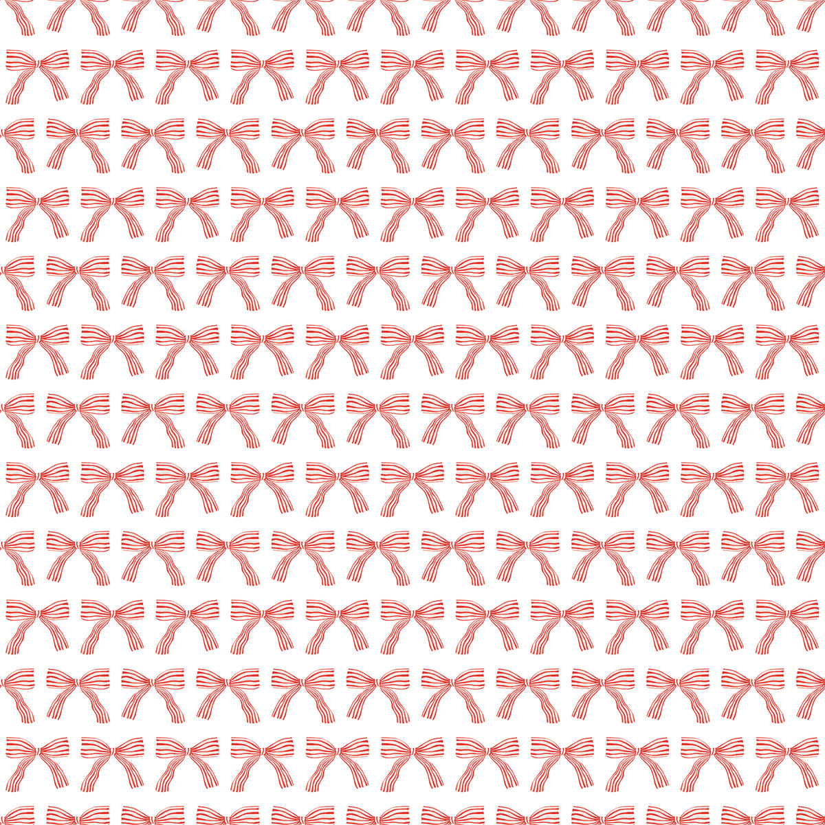White Christmas wrapping paper with red bows