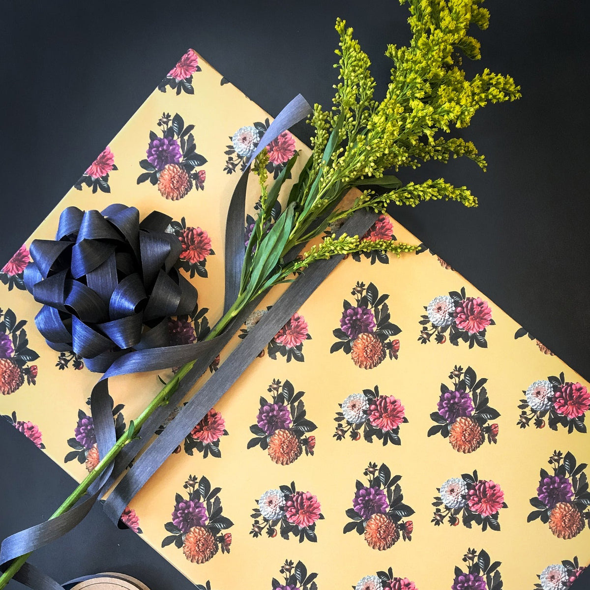 Night Dahlias Floating - Wrapping Paper