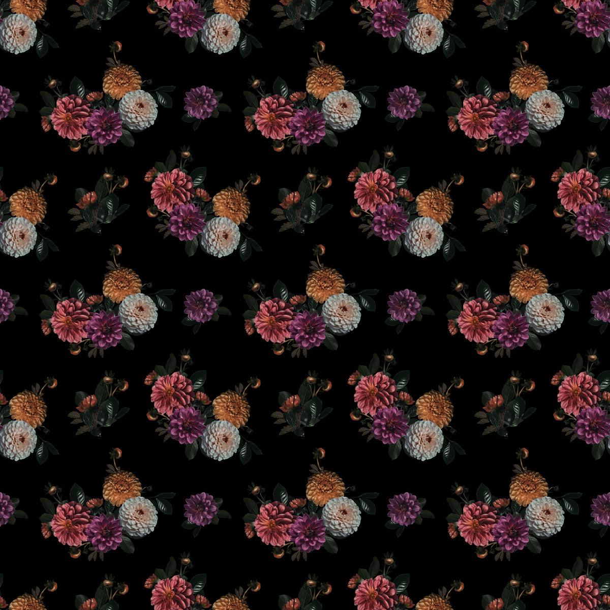 Night Dahlia Bouquet - Wrapping Paper