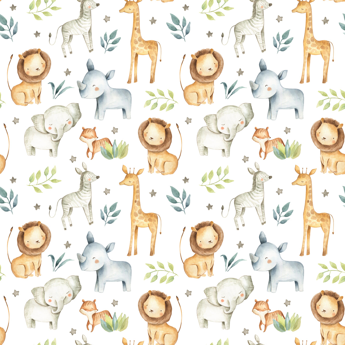 Jungle Baby Animals Exploring - Wrapping Paper
