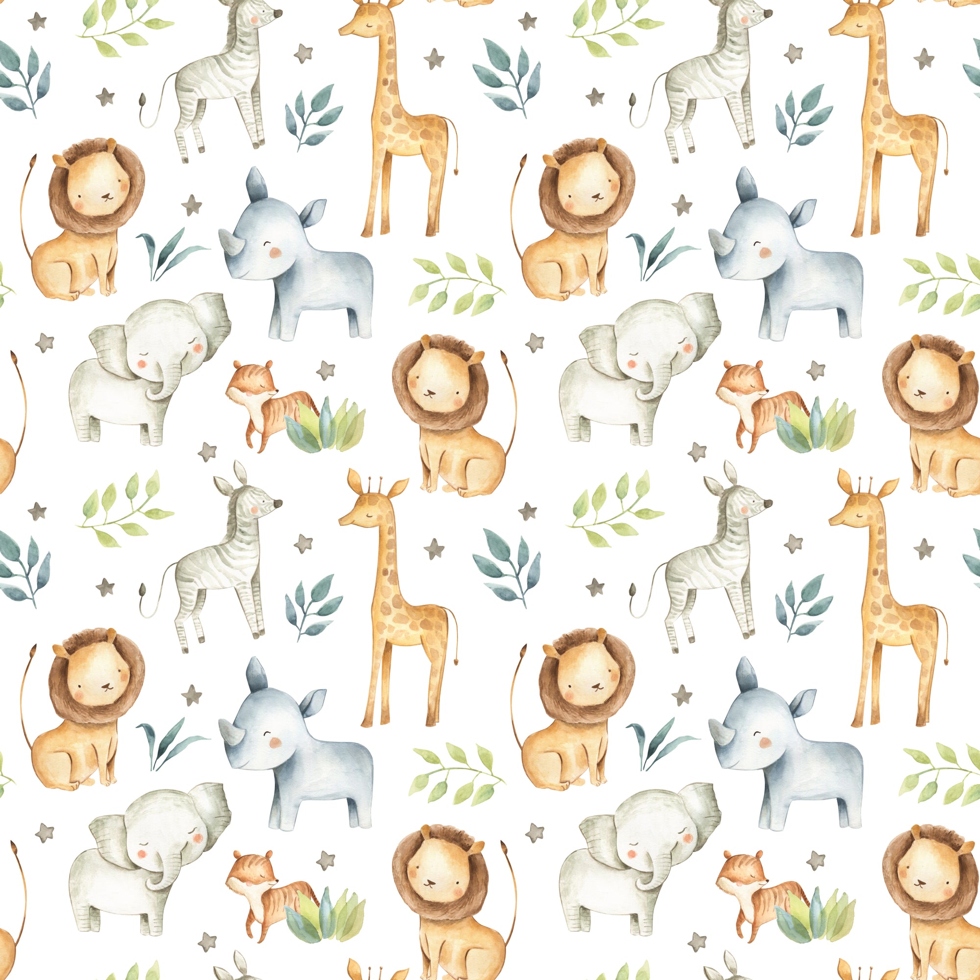 Jungle Baby Animals Exploring - Wrapping Paper
