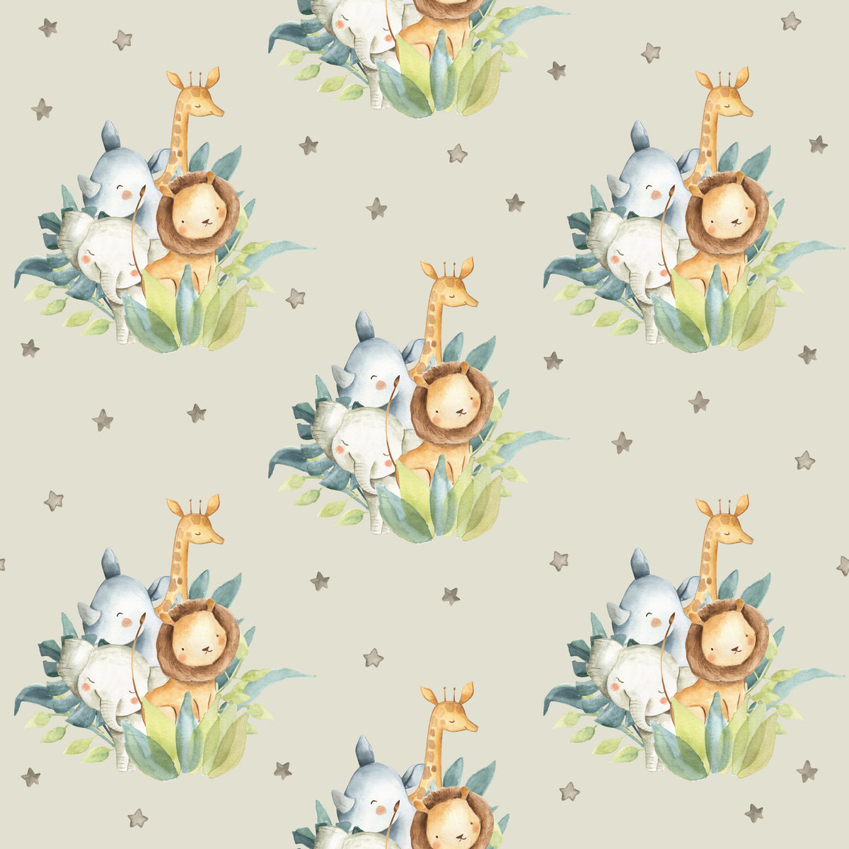 Jungle Baby Animals Gathering - Wrapping Paper
