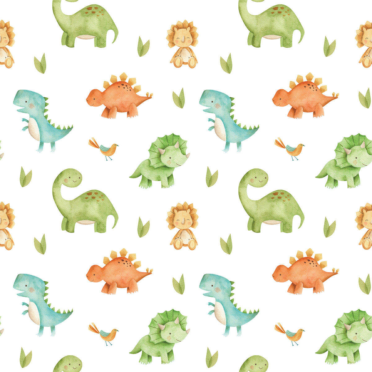 Baby Dinosaurs Smiling - Wrapping Paper