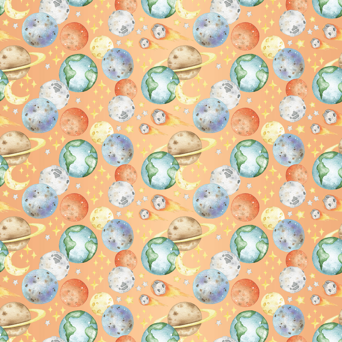 Baby Space Spinning Planets - Wrapping Paper