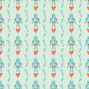 Happy Heart Robot - Wrapping Paper