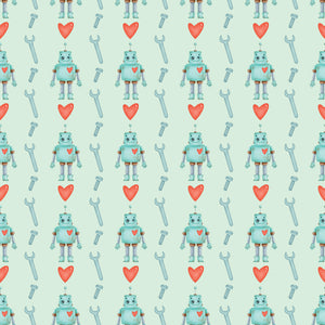 Happy Heart Robot - Wrapping Paper