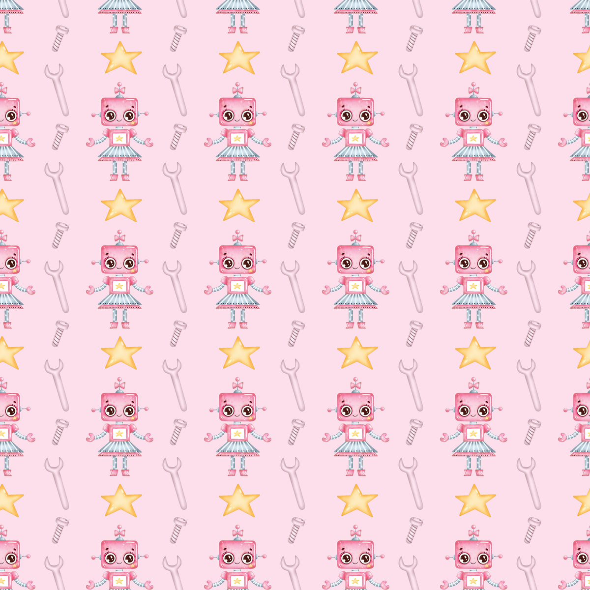 Starry Pink Robot - Wrapping Paper