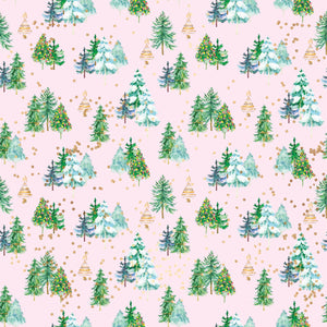 Variety of Christmas Trees (Pink) - Wrapping Paper