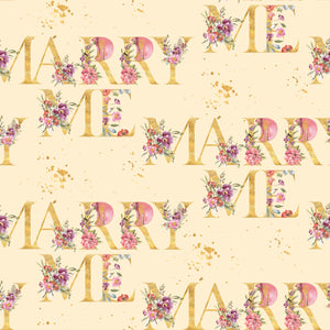 Marry Me Floral Letters Large - Wrapping Paper