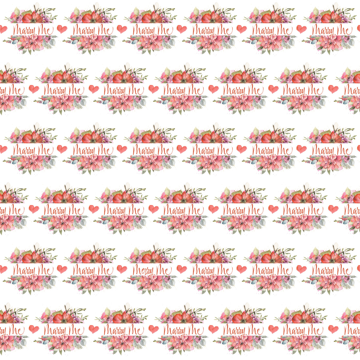 Marry Me Bouquet Hearts - Wrapping Paper