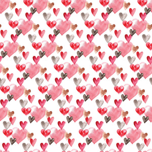 Valentine Hearts Floating - Wrapping Paper