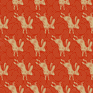 Lunar Red Rabbit Red & Gold - Wrapping Paper