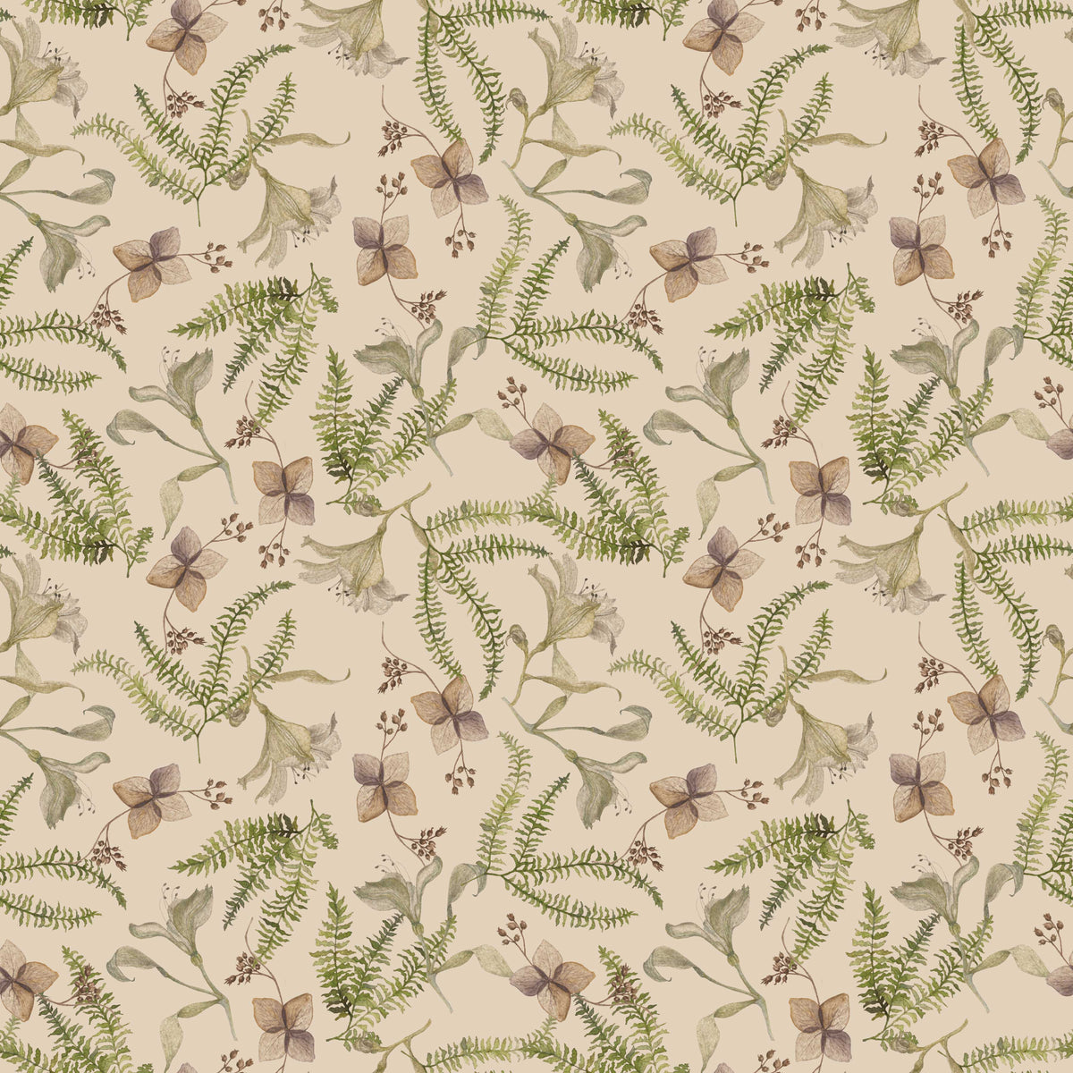 Ginkgo Blossoms & Fern Sprigs - Wrapping Paper