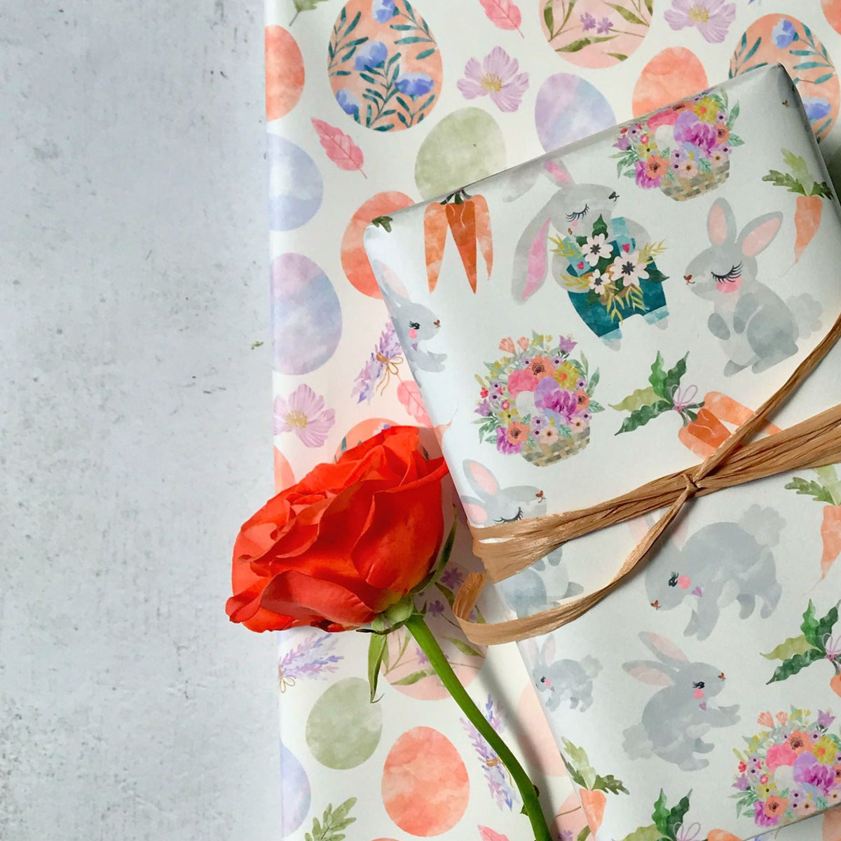 Purple & Pink Floral Easter Eggs - Wrapping Paper