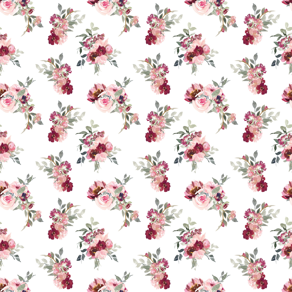 Red and Pink Rose with Peonies Bouquet - Wrapping Paper