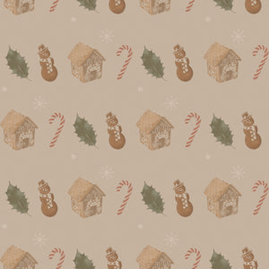 Hello Winter Gingerbread Houses | Kraft Wrapping Paper | Waterleaf Paper