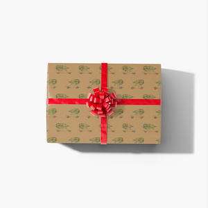 Christmas Car (Yellow) | Kraft Wrapping Paper | Waterleaf Paper