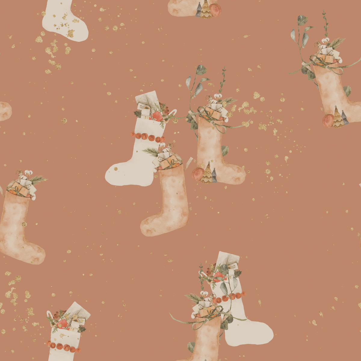 Christmas Wrapping Paper | Boho Christmas Stocking Gift Wrap ...
