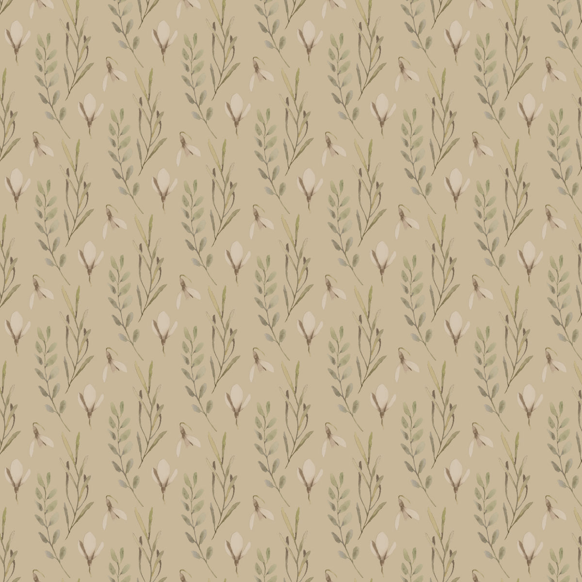 Leaves & Flowers | Kraft Wrapping Paper | Waterleaf Paper