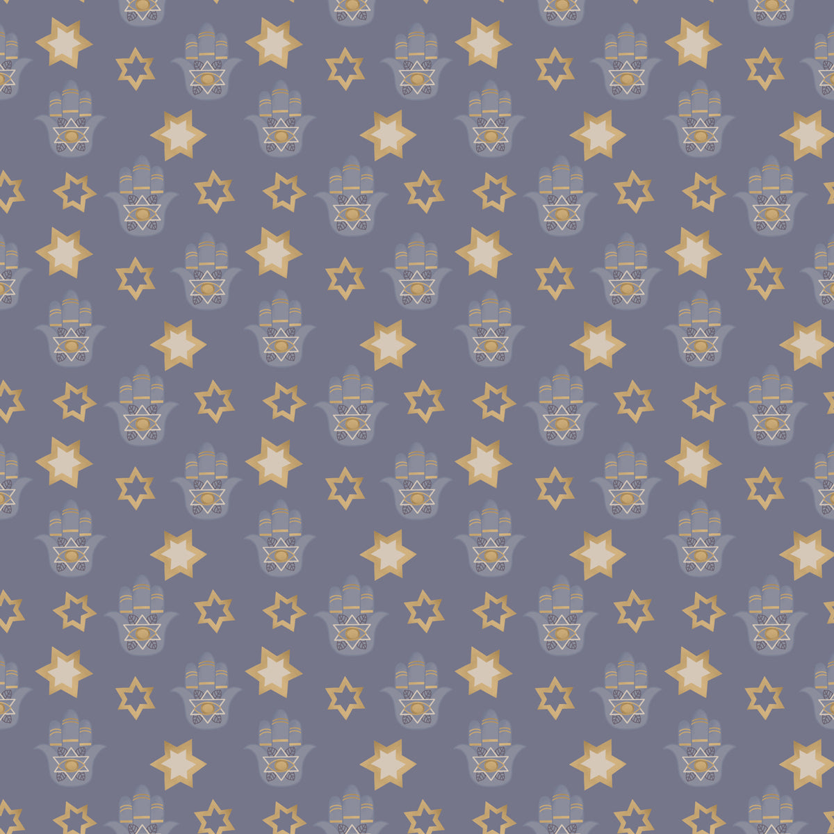 Hanukkah Gold Stars | Kraft Wrapping Paper | Waterleaf Paper