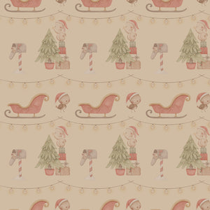 BoHo Christmas Tree & Sleigh | Kraft Wrapping Paper | Waterleaf Paper