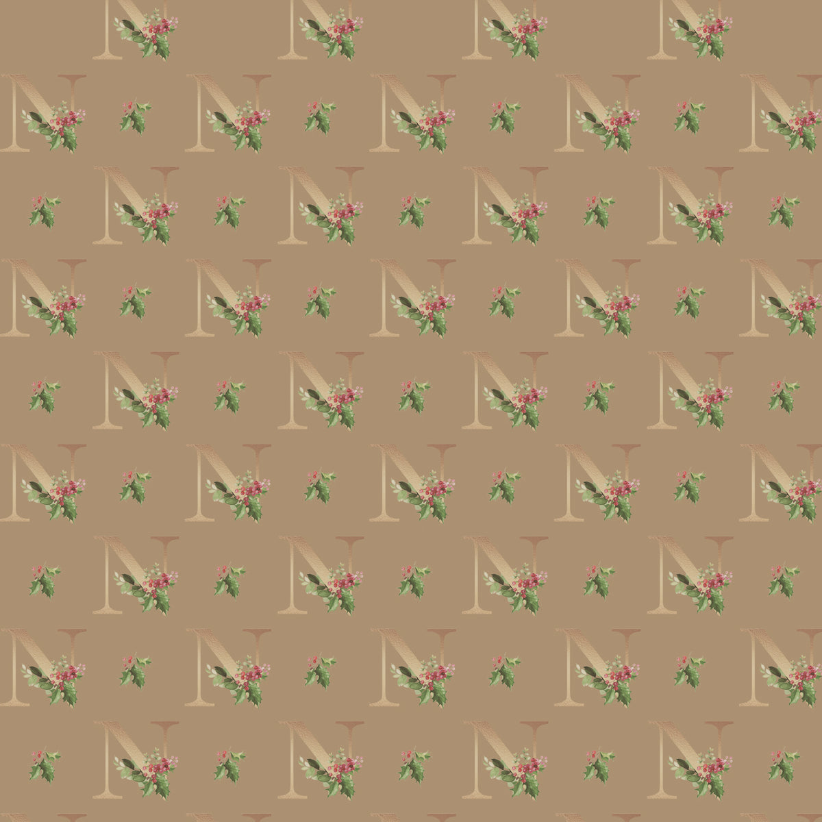 Monograms - Letter N | Kraft Wrapping Paper | Waterleaf Paper