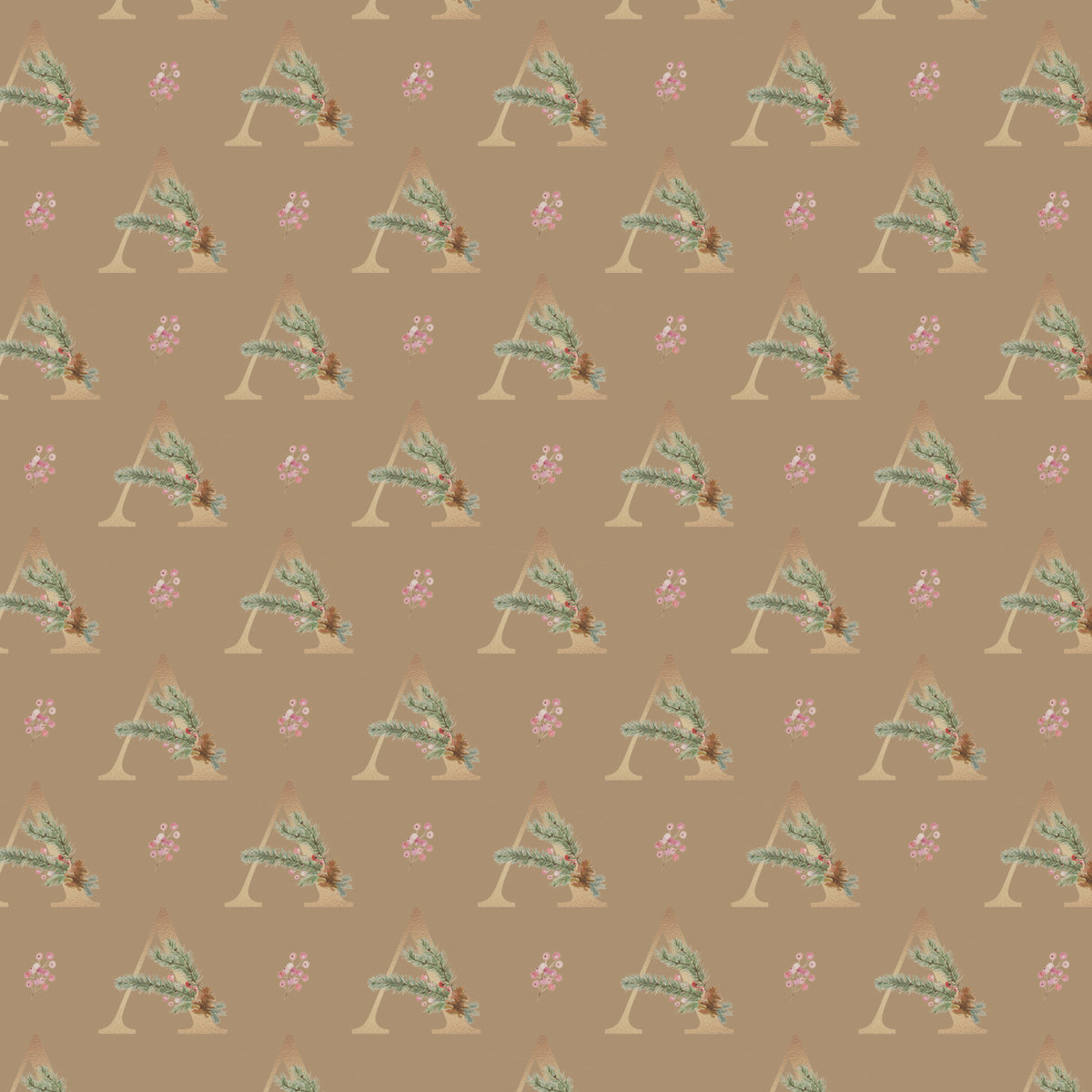 Monograms - Letter A | Kraft Wrapping Paper | Waterleaf Paper