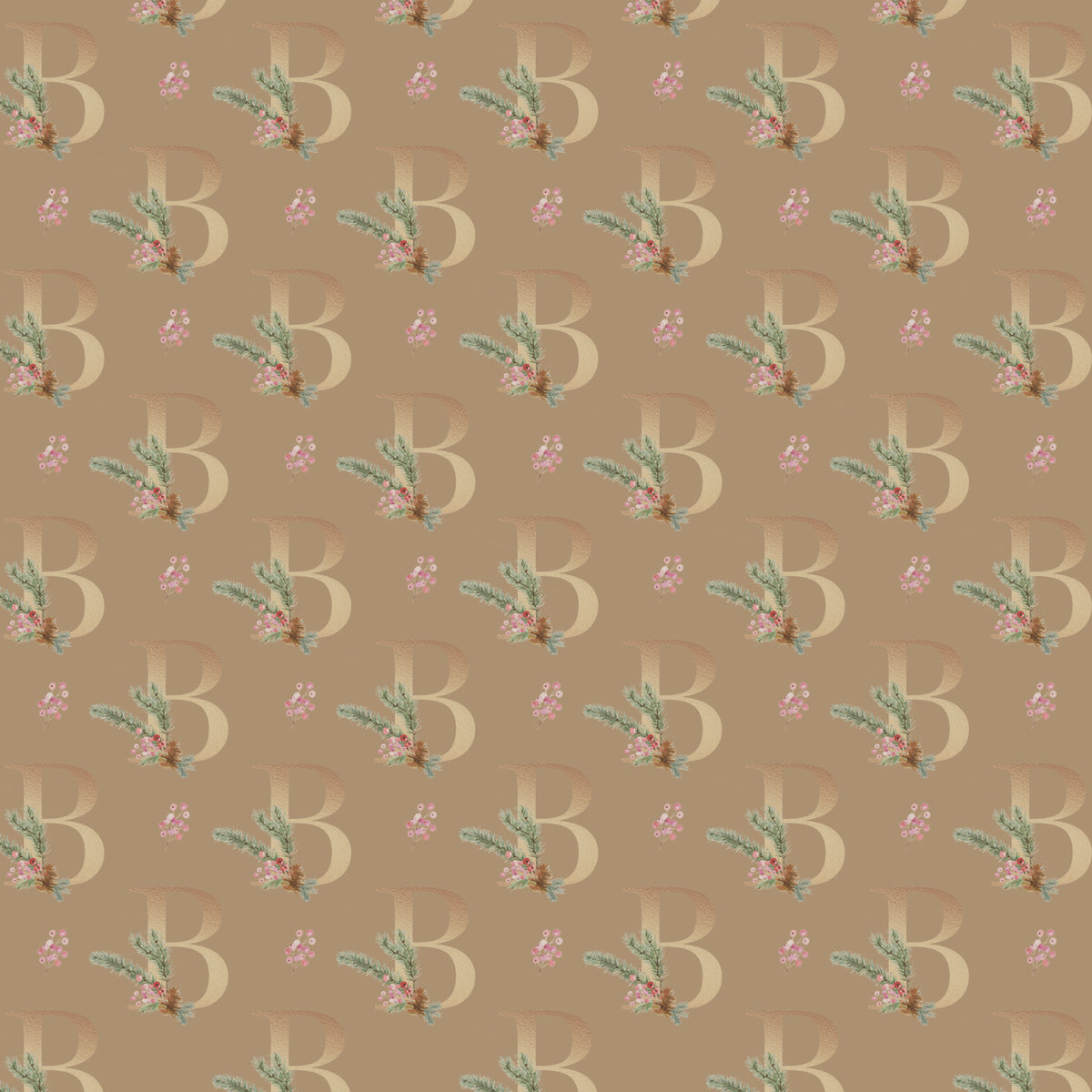 Monograms - Letter B | Kraft Wrapping Paper | Waterleaf Paper