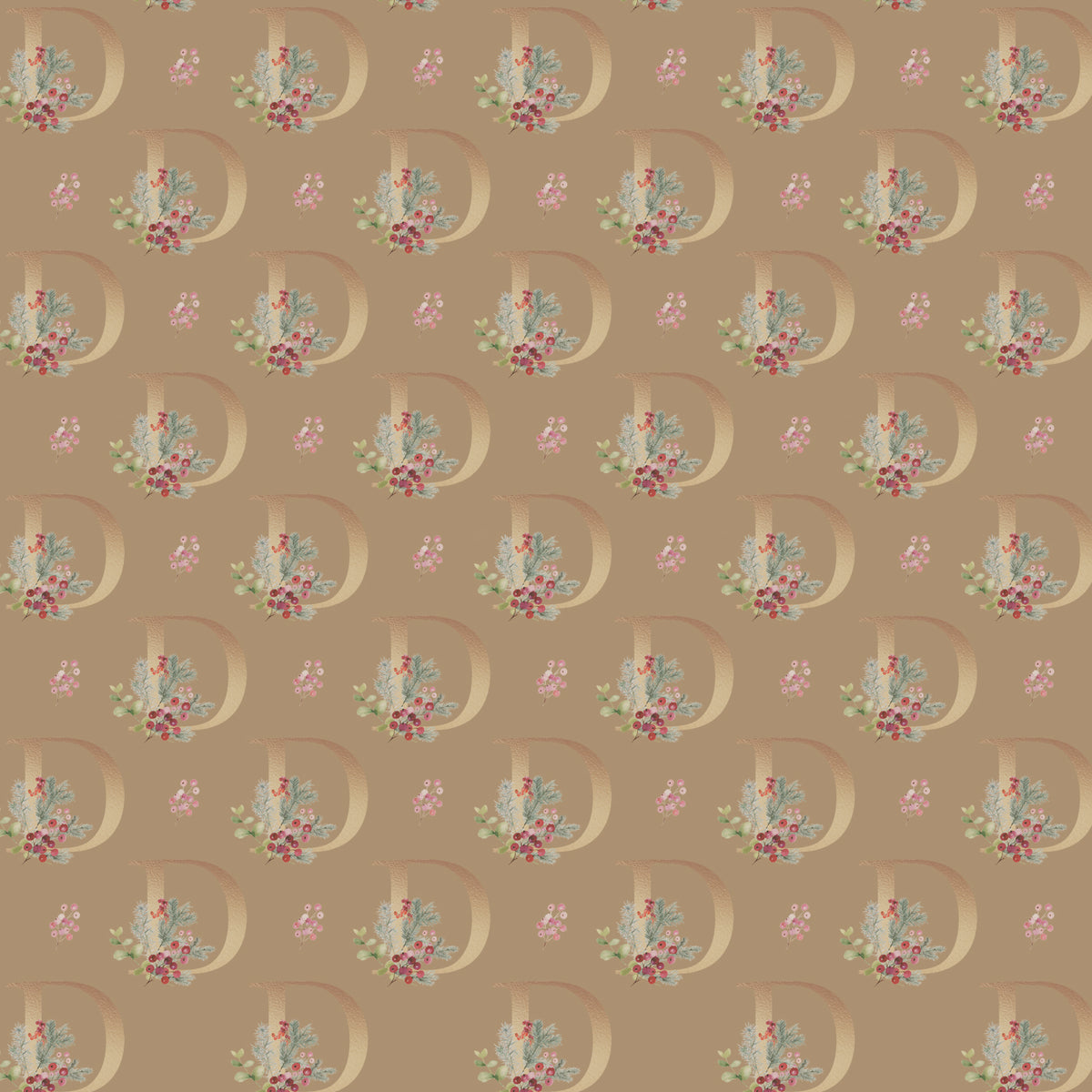 Monograms - Letter D | Kraft Wrapping Paper | Waterleaf Paper
