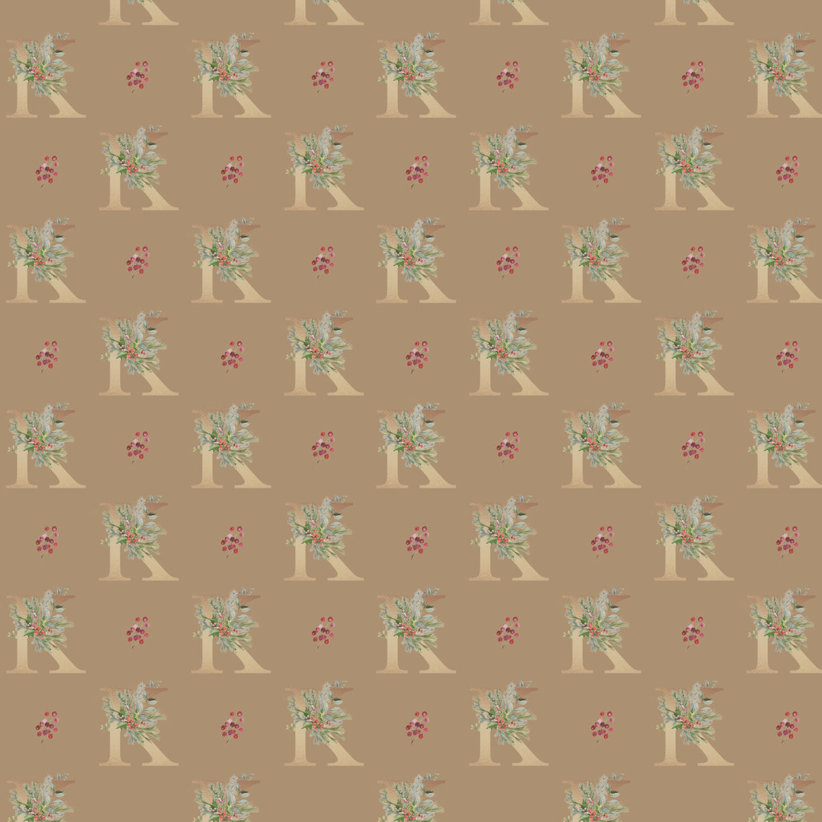 Monograms - Letter K | Kraft Wrapping Paper | Waterleaf Paper