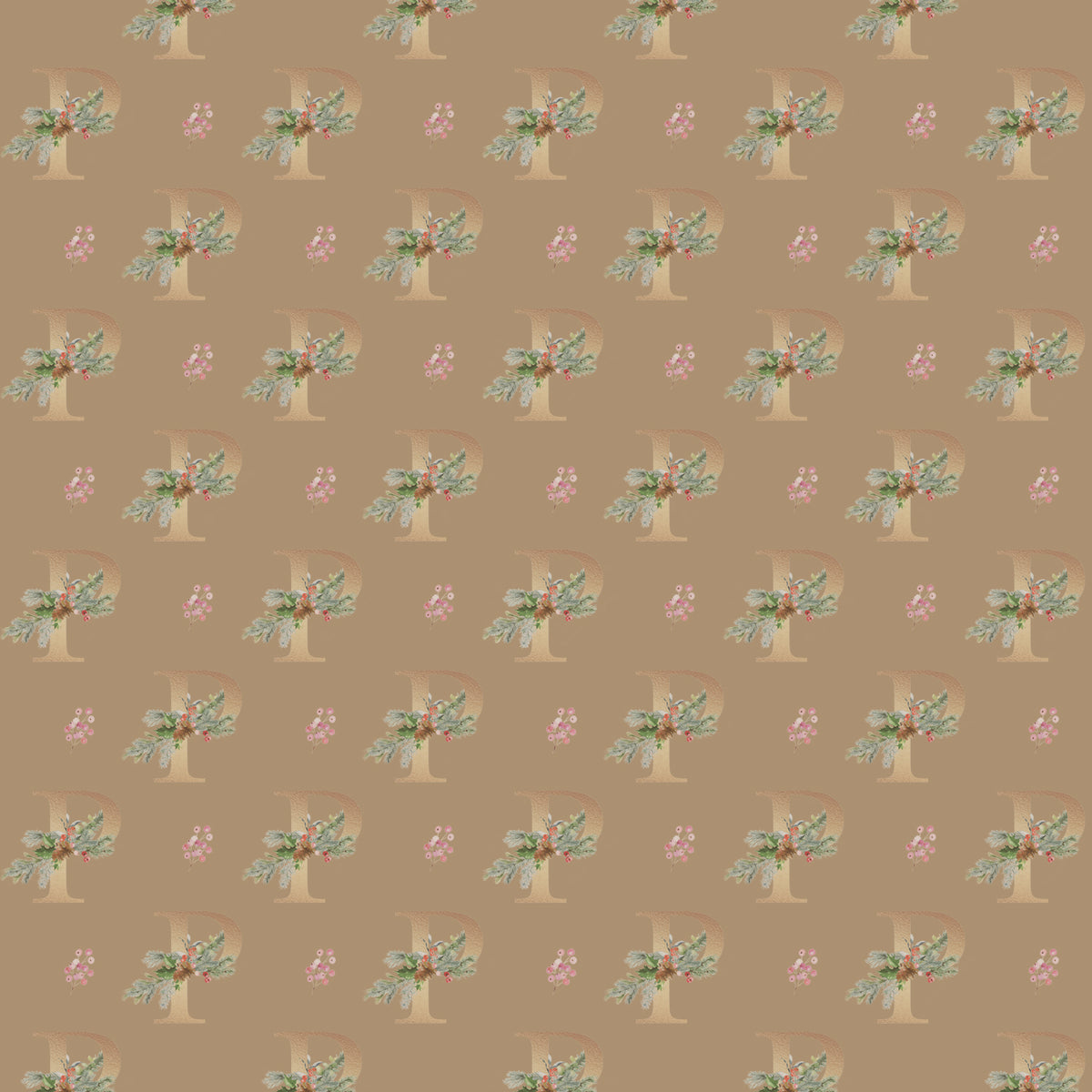 Monograms - Letter P | Kraft Wrapping Paper | Waterleaf Paper