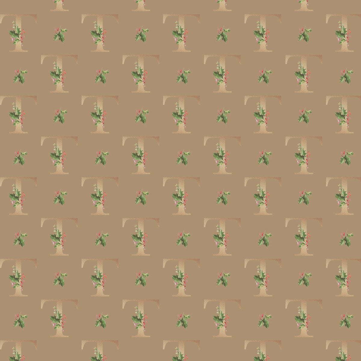 Monograms - Letter T | Kraft Wrapping Paper | Waterleaf Paper