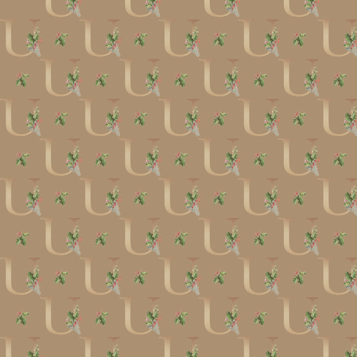 Monograms - Letter U | Kraft Wrapping Paper | Waterleaf Paper