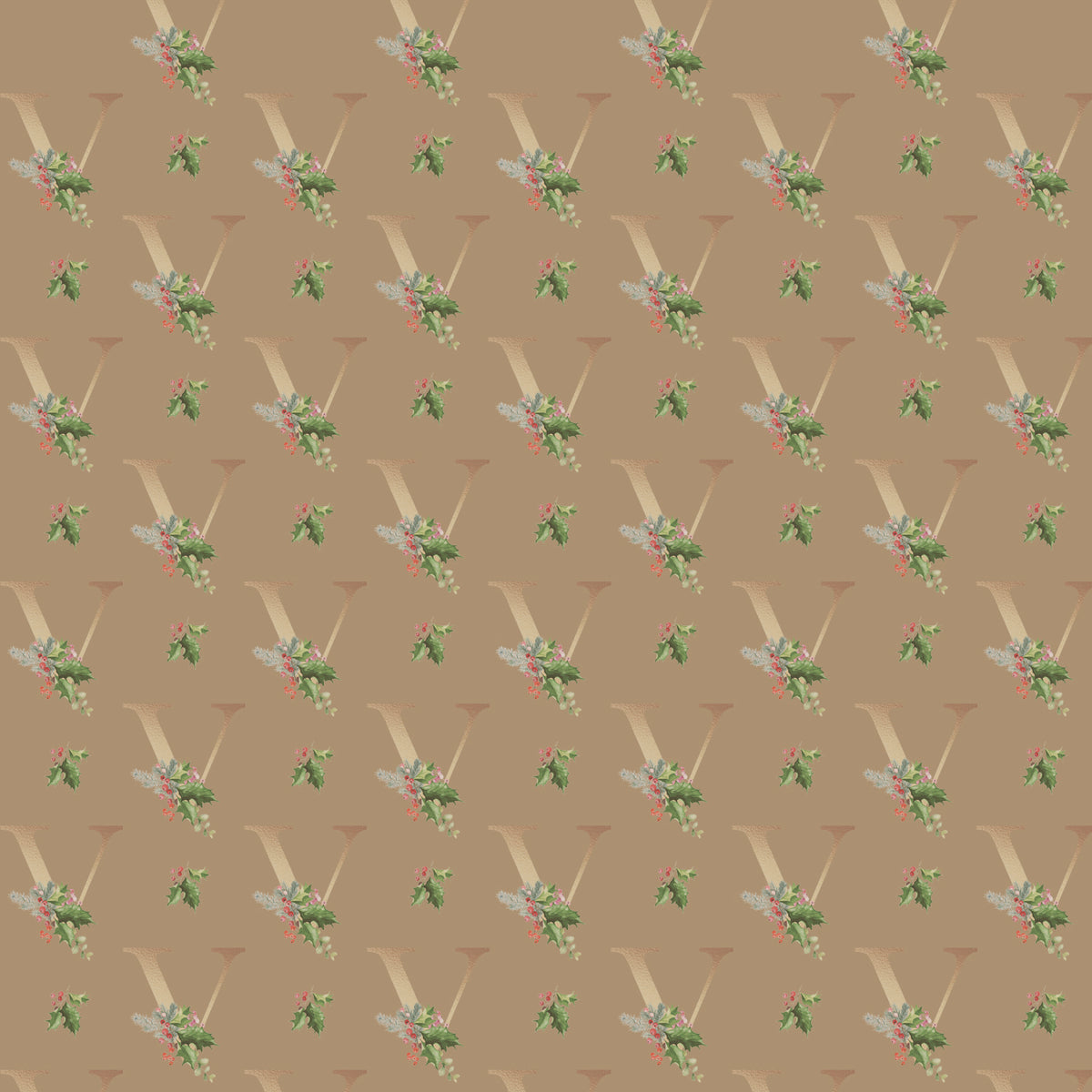 Monograms - Letter V | Kraft Wrapping Paper | Waterleaf Paper