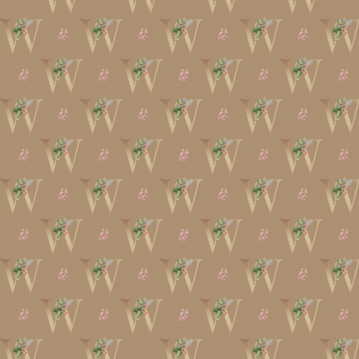 Monograms - Letter W | Kraft Wrapping Paper | Waterleaf Paper