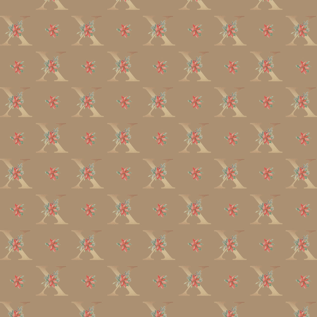 Monograms - Letter X | Kraft Wrapping Paper | Waterleaf Paper