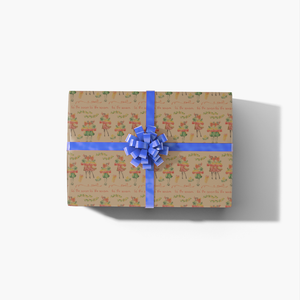 Christmas Girl & Gift | Kraft Wrapping Paper | Waterleaf Paper