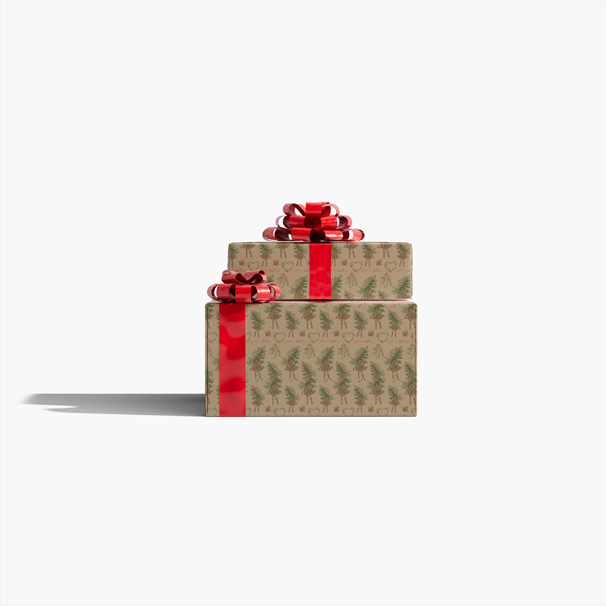 Christmas Girl &amp; Tree | Kraft Wrapping Paper | Waterleaf Paper