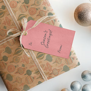 Mid-Century Ornaments | Kraft Wrapping Paper | Waterleaf Paper