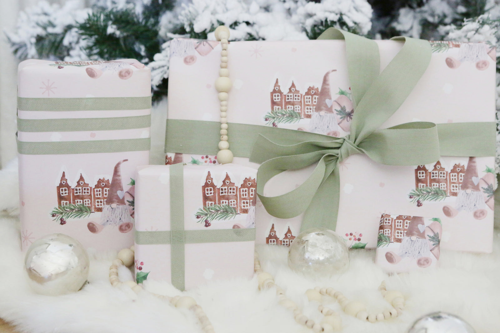Christmas Wrapping Paper  Deers& Snow Gift Wrap - Waterleaf Paper