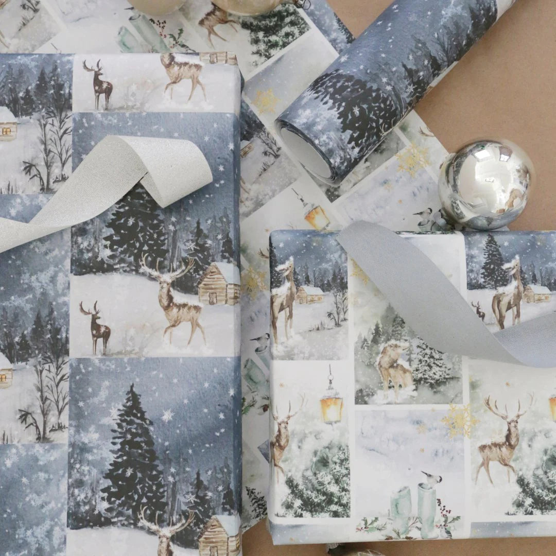 Gingerbread House & Snowman Gift Wrap  Zero Waste and Plastic Free -  Waterleaf Paper Company
