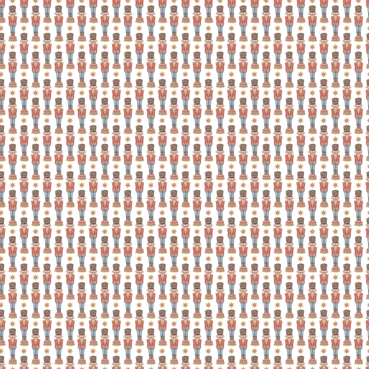 Nutcrackers and stars gift wrap
